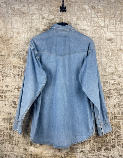 Men's Vintage Lee Denim Shirt Long Sleeve Button Up