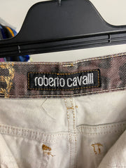 Vintage Roberto Cavalli 90s Jeans Womens S All Over Print Pieces