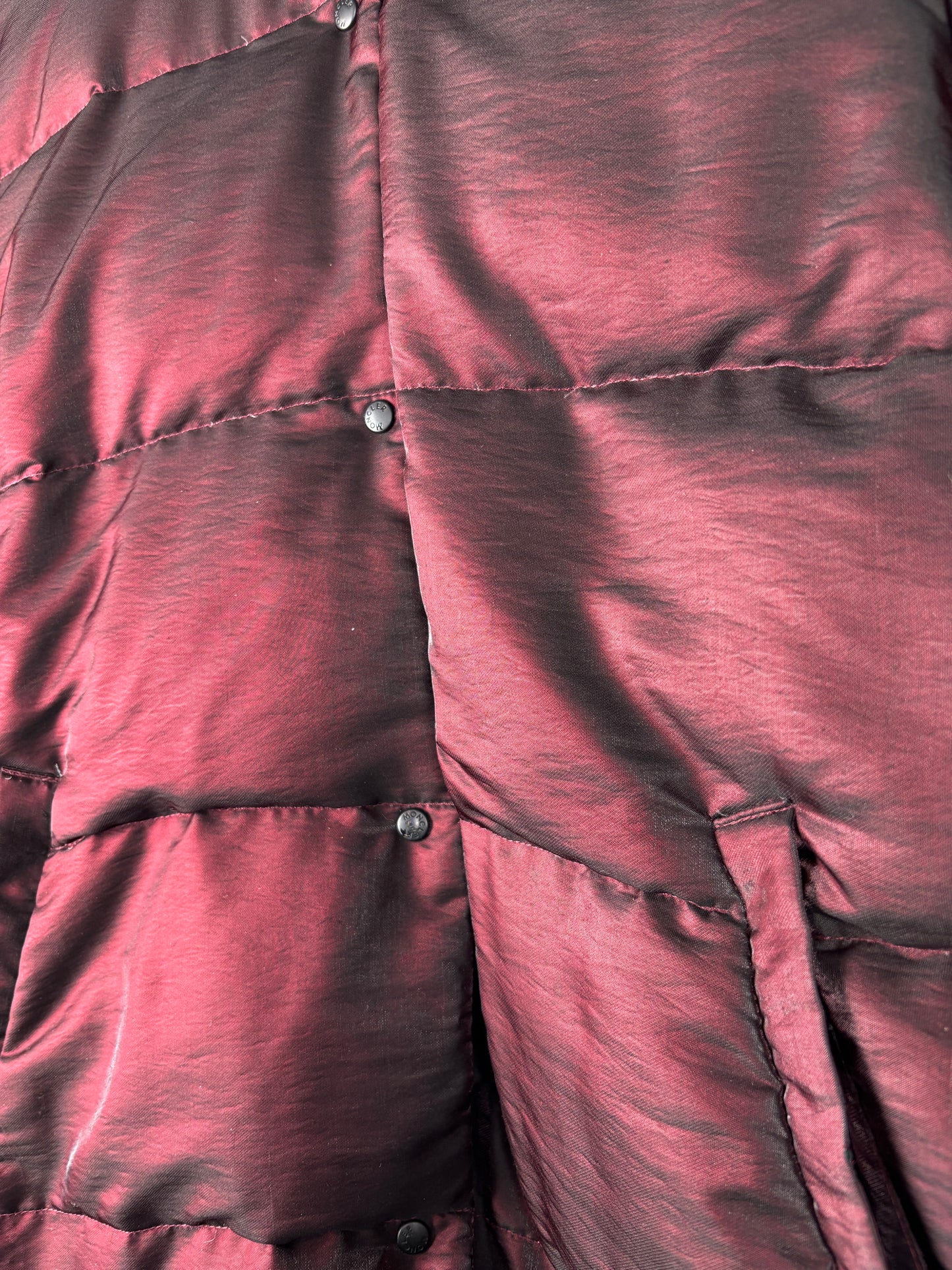 Women's Vintage Moncler Burgundy Holo Effect Puffer Jacket