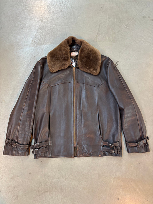 Vintage Brown Leather Jacket Men’s L