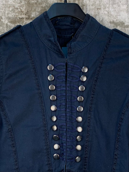 Womens Dark Blue Cropped Napoleon Jacket