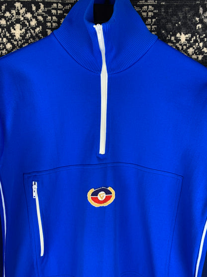 Men's Electric Blue High Neck Half Zip-Up Sports Jacket