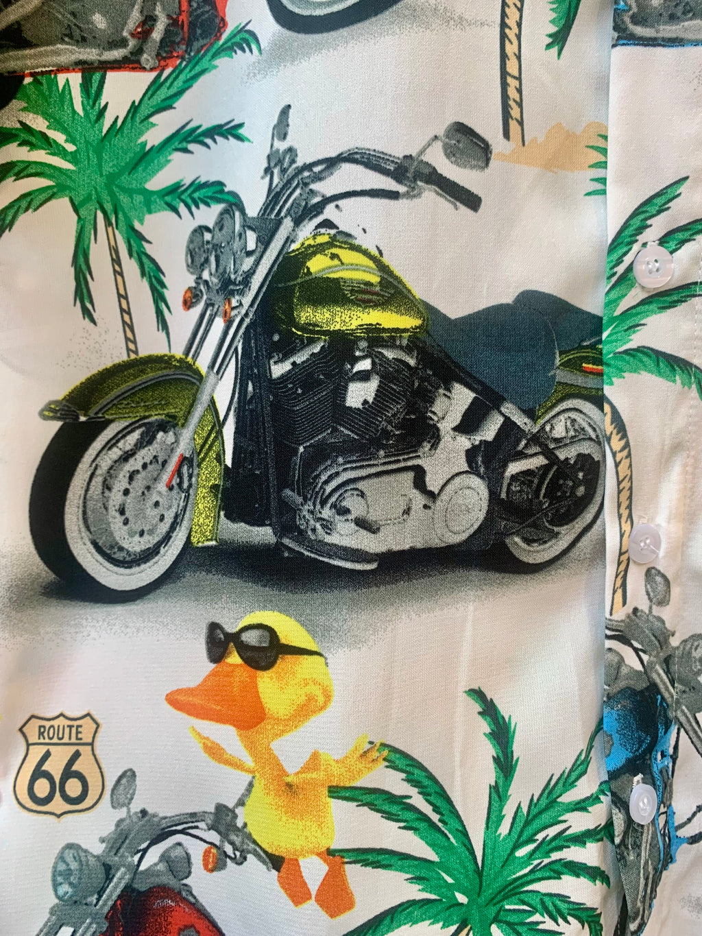 Green G Route 66 Motorcycle Hawaiian Shirt