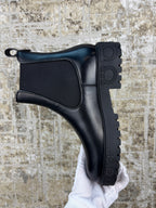Ferragamo Gancini Logo Detail Black Chelsea Boots