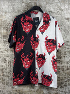 Men's Vintage Devil Graphic Button Up Shirt