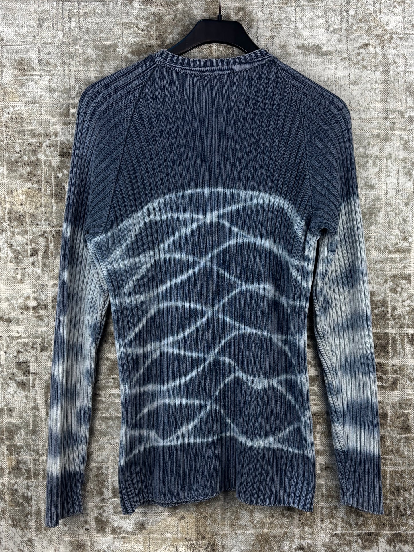 Mens Y2K Blue Knit Sweater
