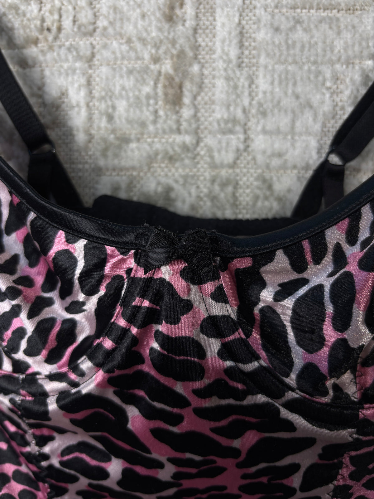 Betsey Johnson Y2K Pink Leopard Bustier Cami