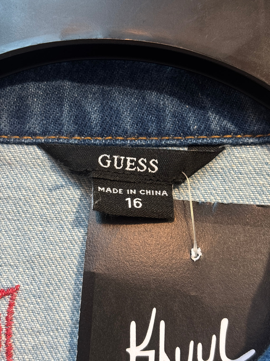 Women's Y2K Guess Dragon Embroidery Denim Jacket