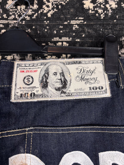 Mens Y2K Vintage Dirty Money Jeans