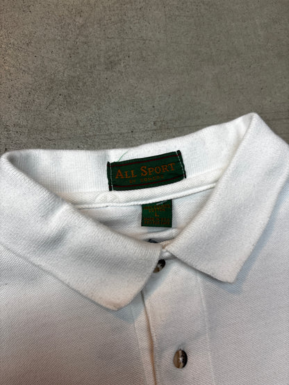 "AllSport" White Polo Shirt