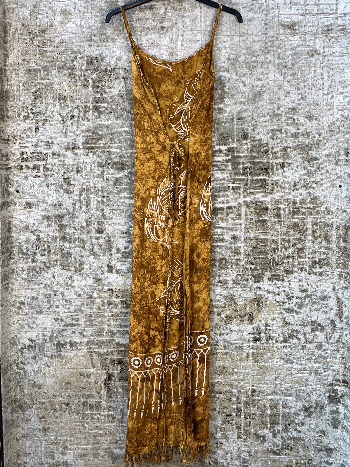 Womens Y2K Tie Dye Fish Maxi Dress