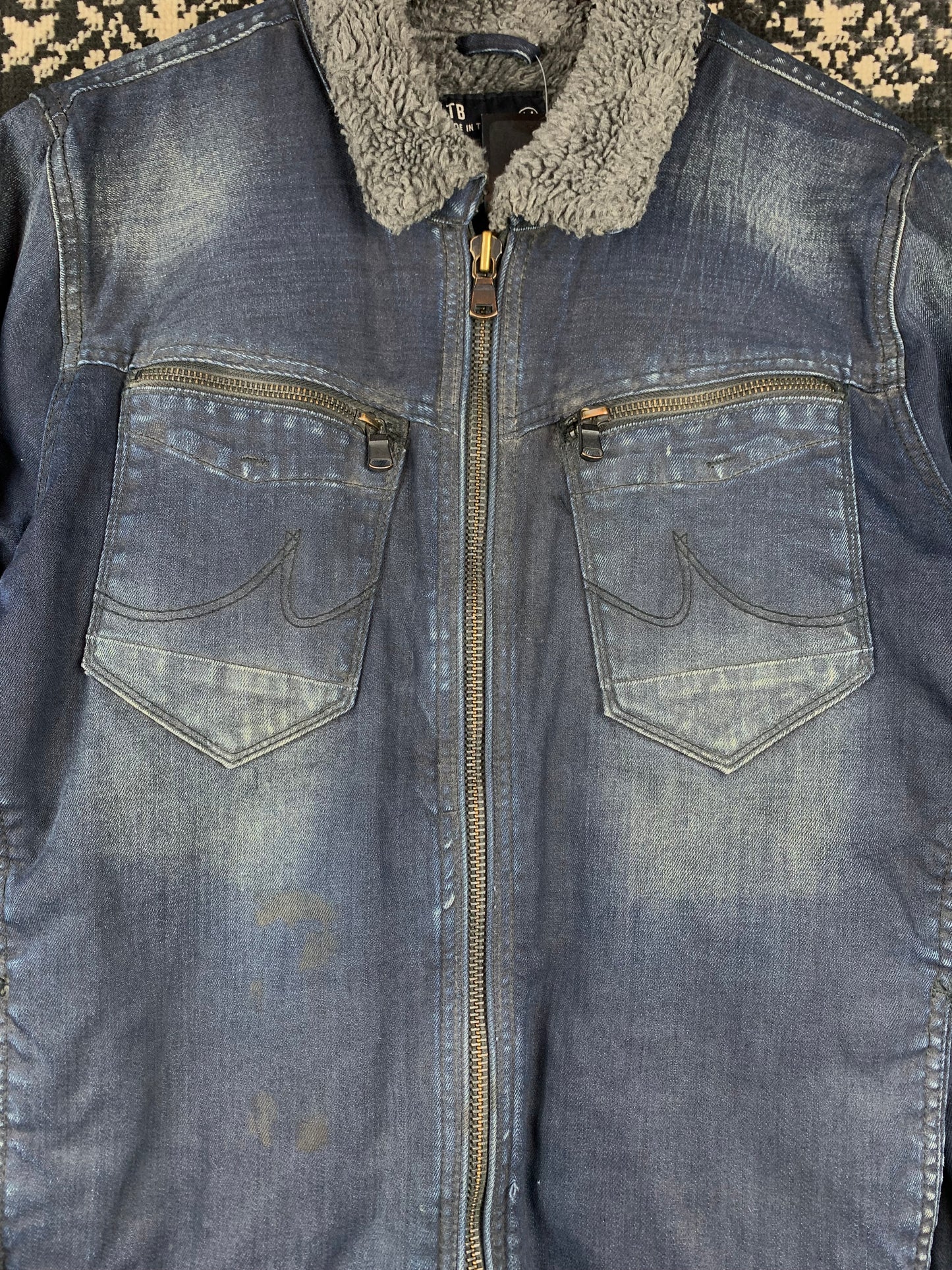 Men's Vintage Washed Blue Denim Jacket