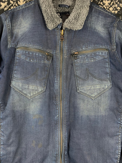 Men's Vintage Washed Blue Denim Jacket