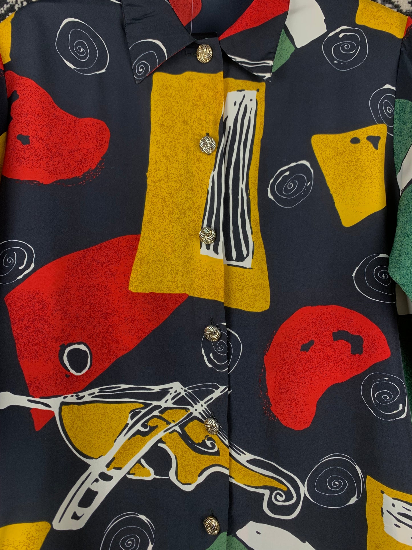 Women's Vintage Funky Multi Pattern Button Up Shirt