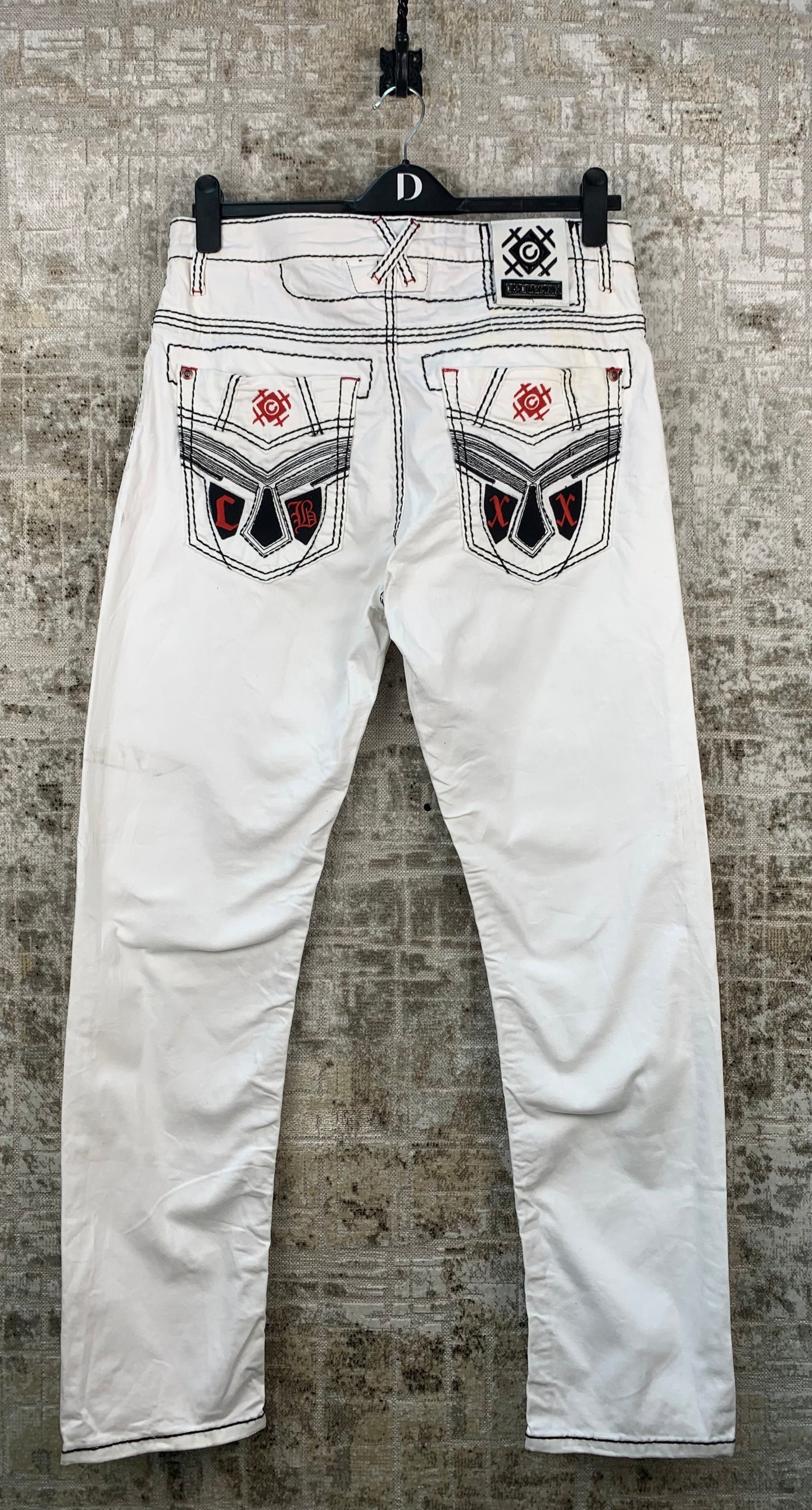 Men's Cipo &amp; Baxx White Straight Leg Jeans