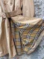 Womens Vintage Beige Long Trench Coat
