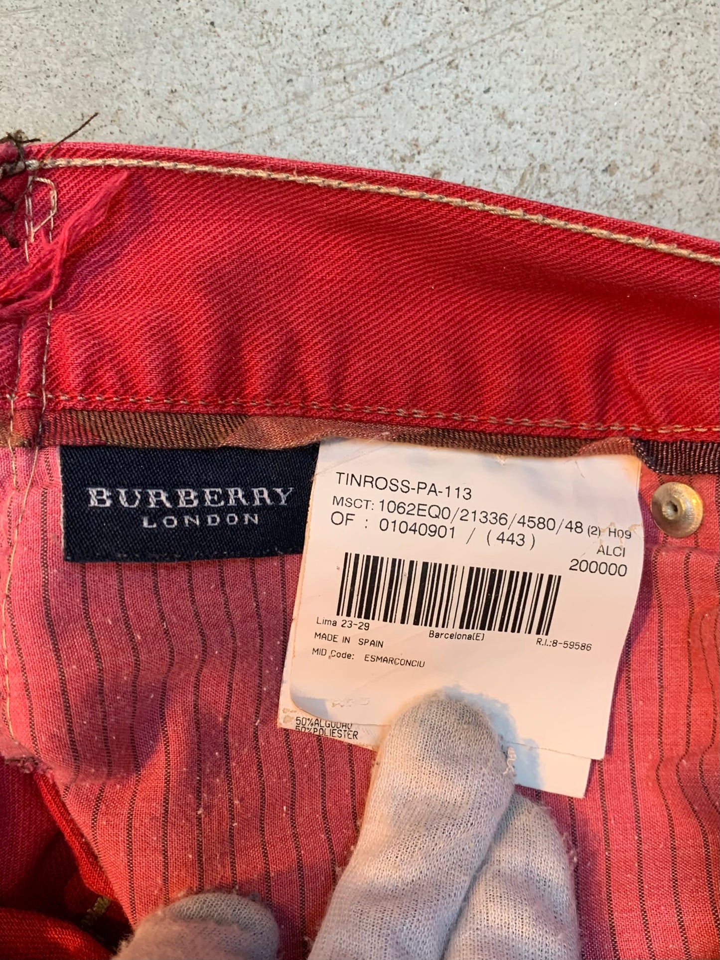 Mens Vintage Burberry Cotton Pants