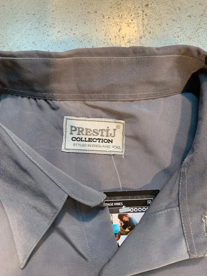 Y2K Men's Embroidered Dragon Grey Longsleeve Button-Up Shirt