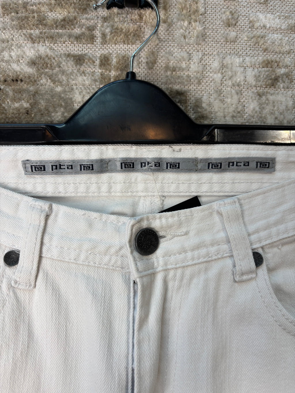 PRPS White Embroidered Straight Jeans