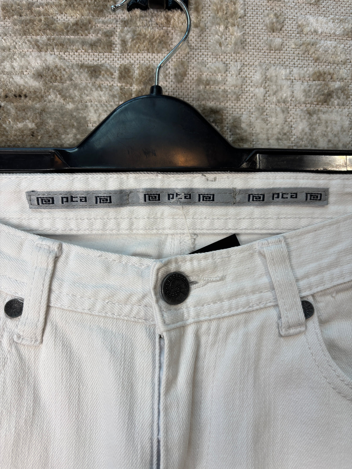 PRPS White Embroidered Straight Jeans