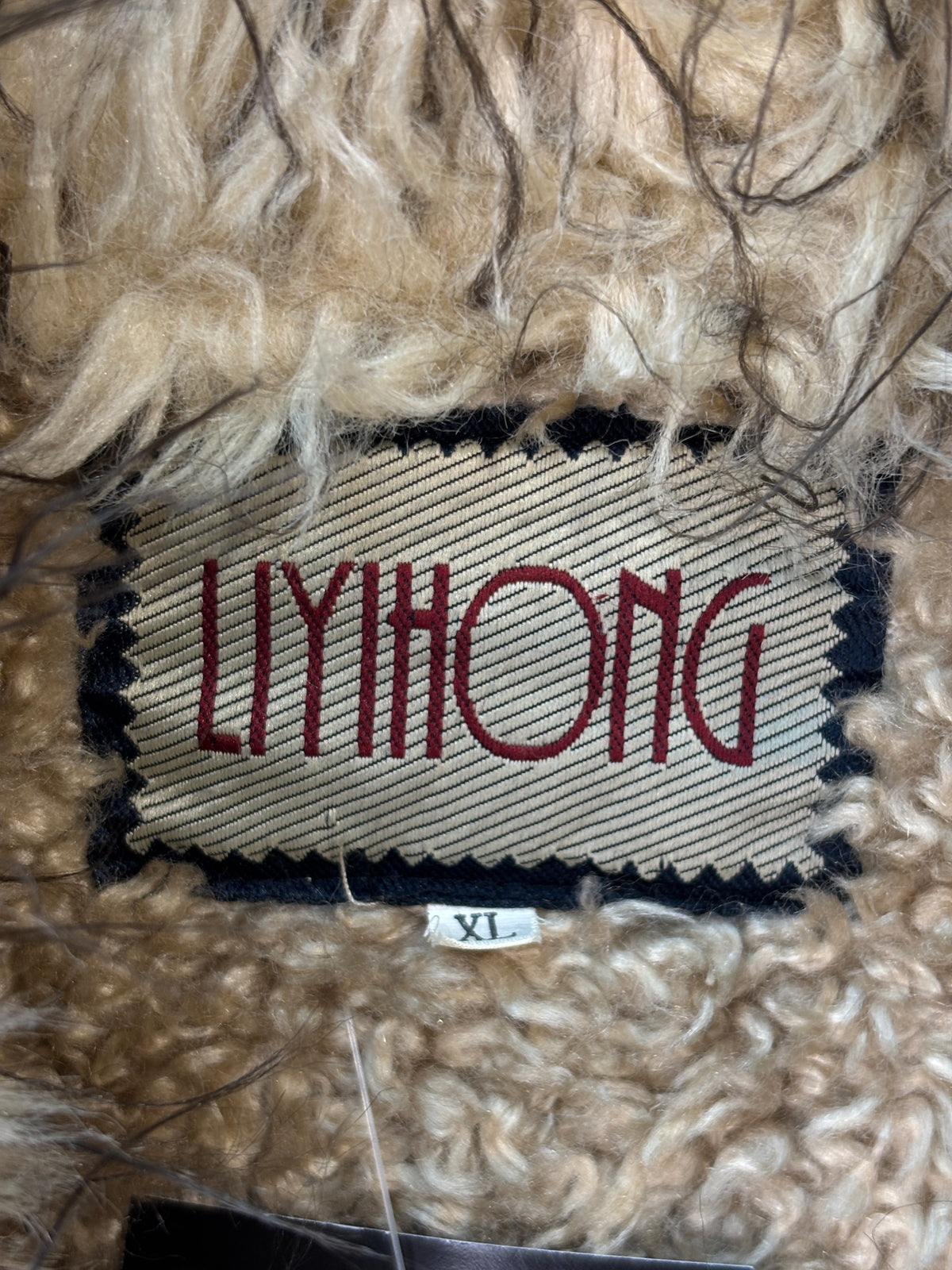 Liyihong Y2K Corduroy Faux Fur Afghan Coat