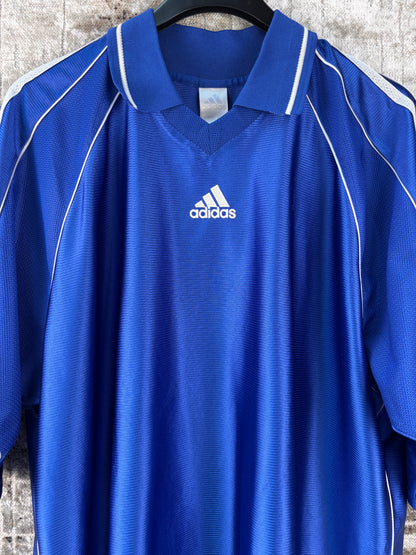 Mens Vintage Adidas Climalite Blue Polo Shirt