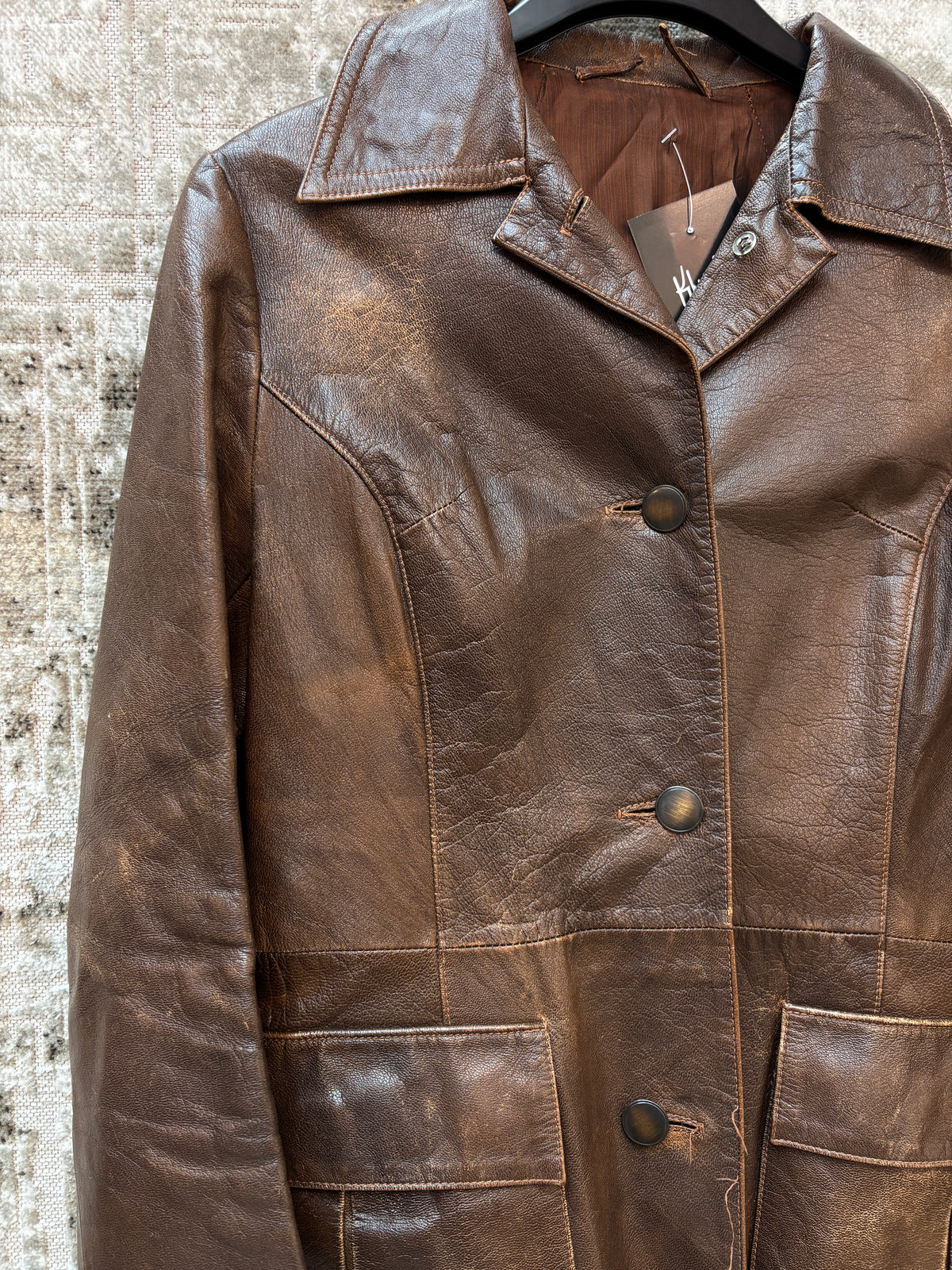 Malungs Skinnservice Distressed Leather Coat