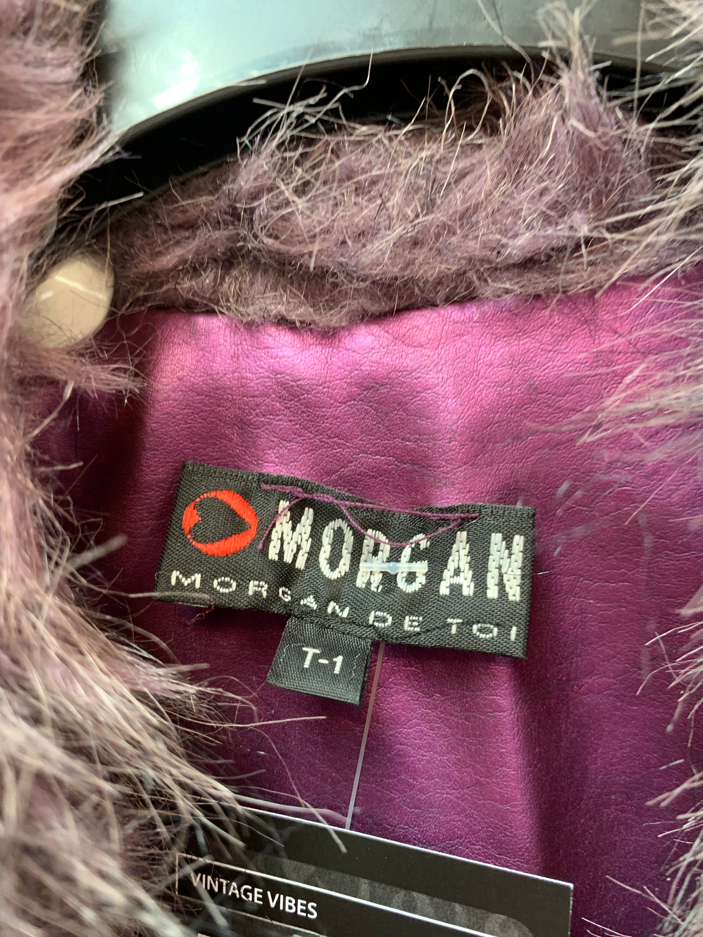 Morgan de Toi Y2K Metallic Faux Fur Collar Jacket