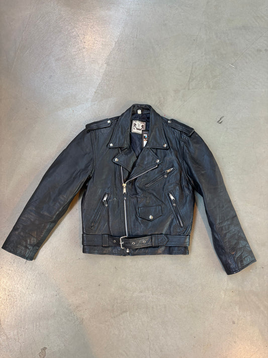 Vintage Black Leather Biker Jacket