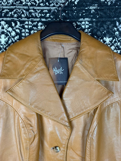 Vintage 70s Style Brown Leather Jacket for Women