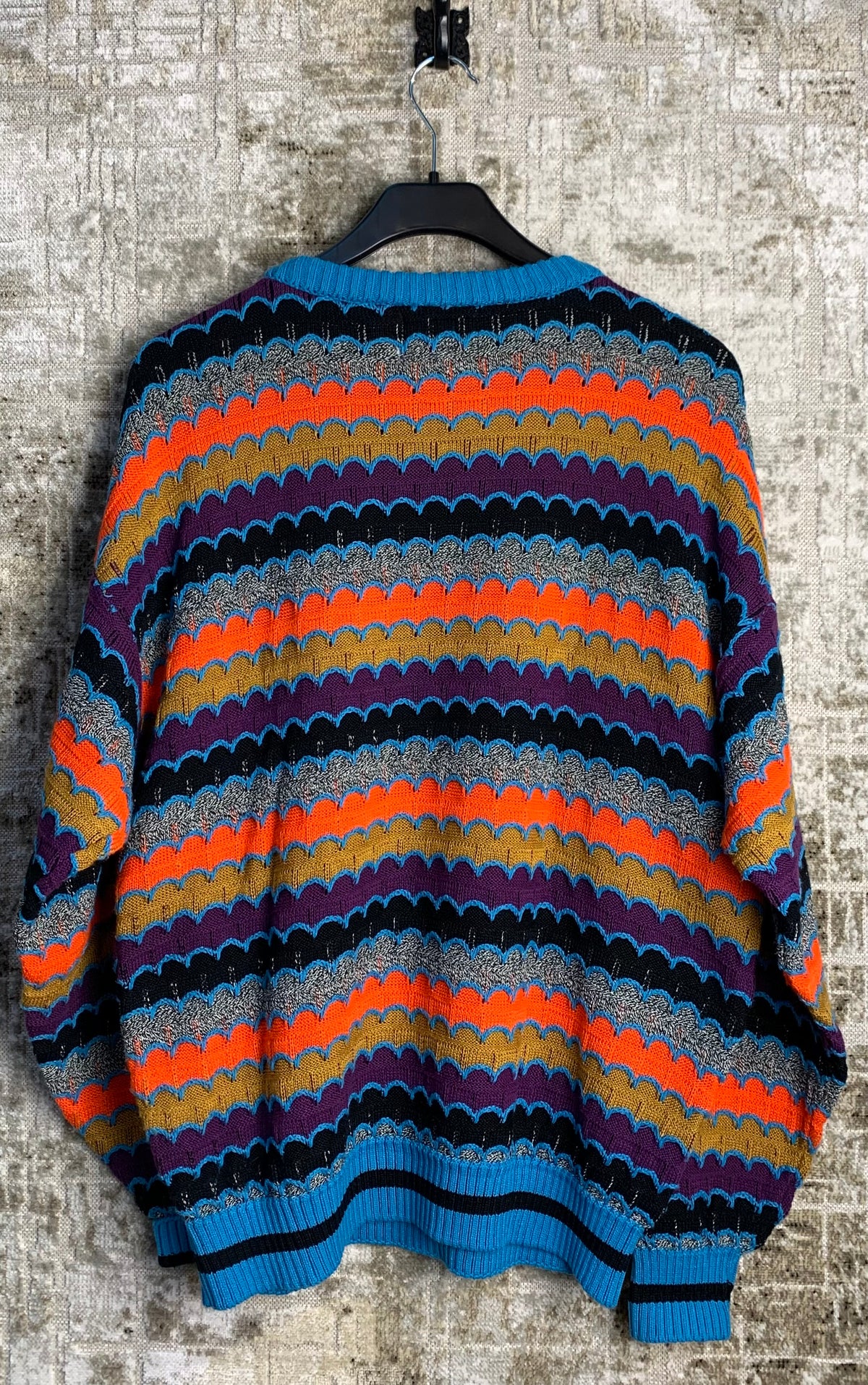 Monsuri Textured Wave Knit Sweater