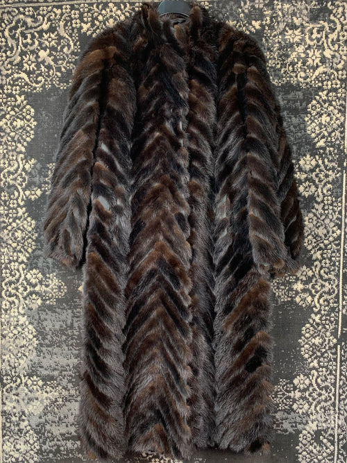 Kertun Turkis Turku Long Black Mink Fur Coat