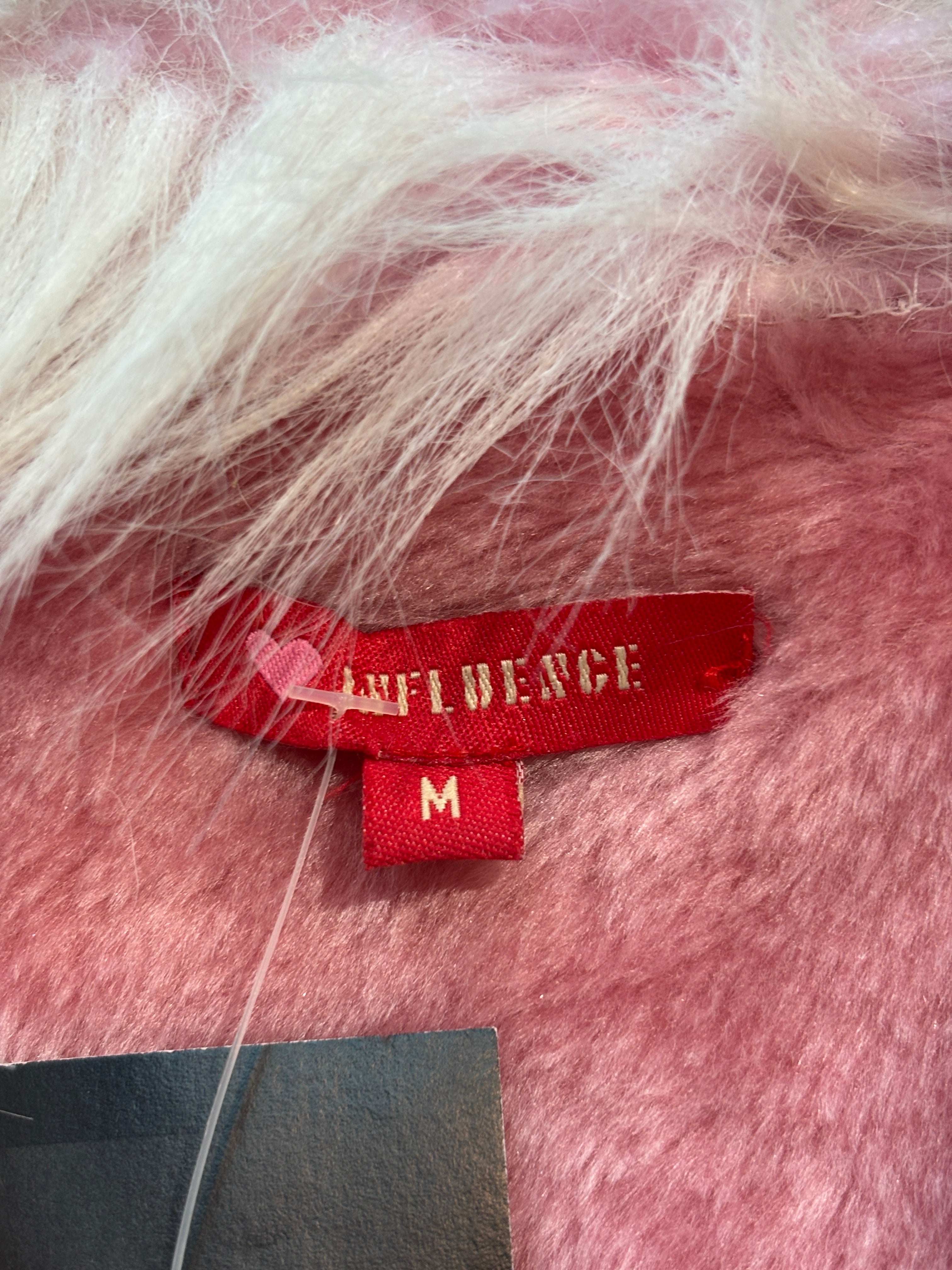 Influence Y2K Pink Faux Fur Trim Vest