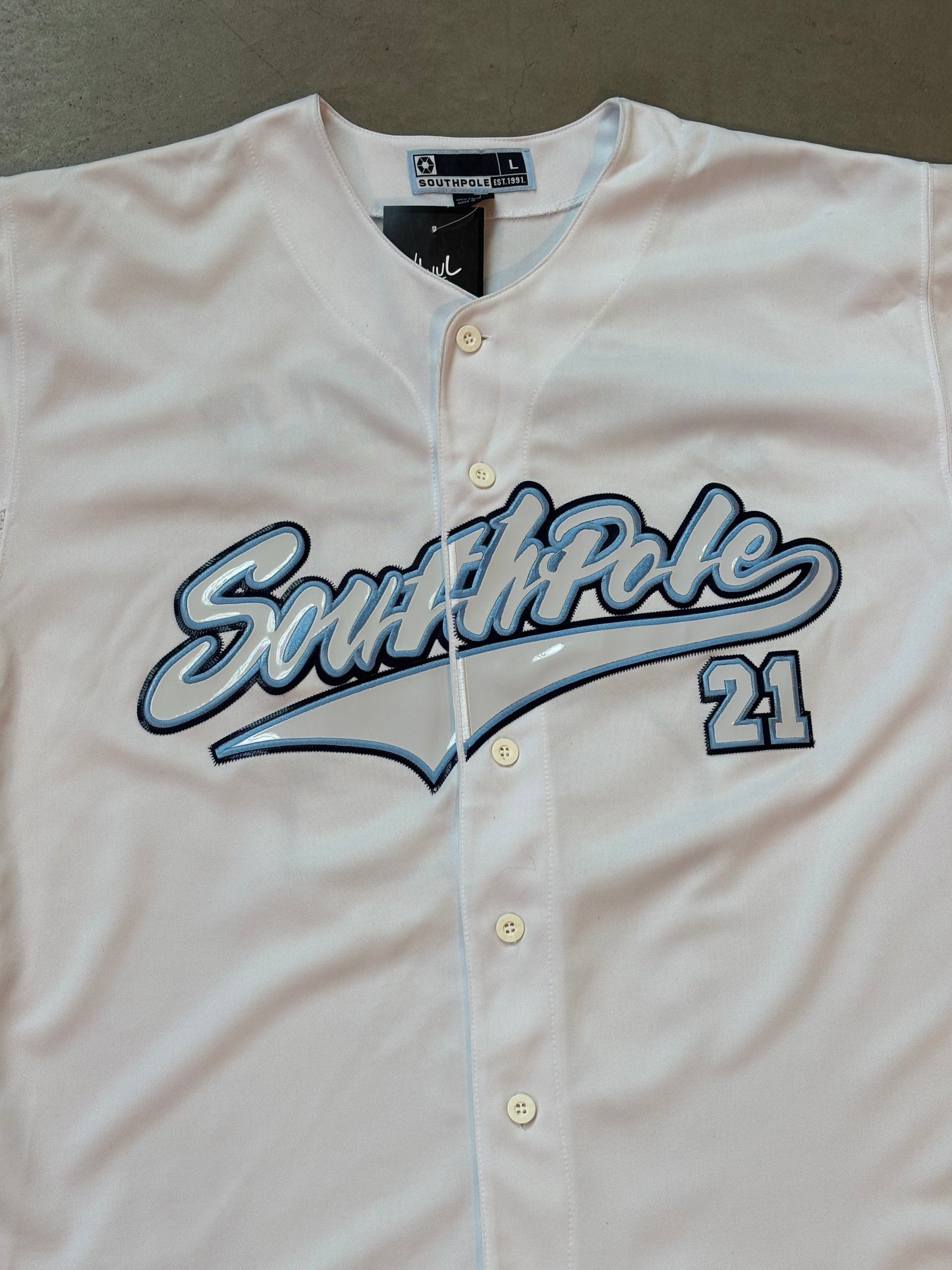 Southpole White Baseball Jersey