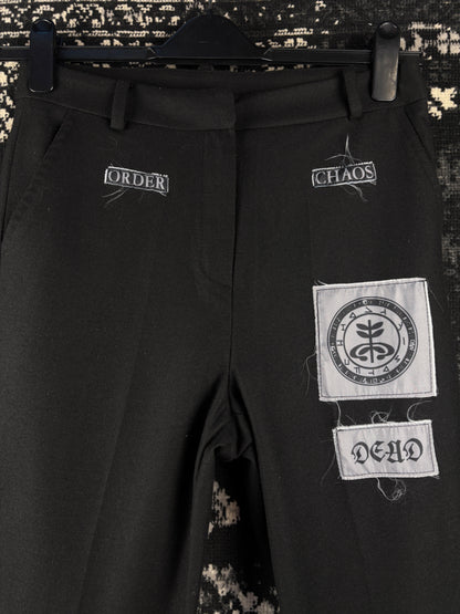 Vintage Women's Black Alternative Patchwork Trousers