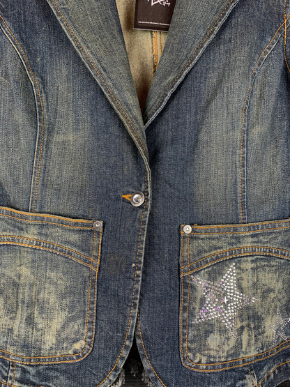 Women's Y2K ONLY Jeans Denim Blazer Jacket
