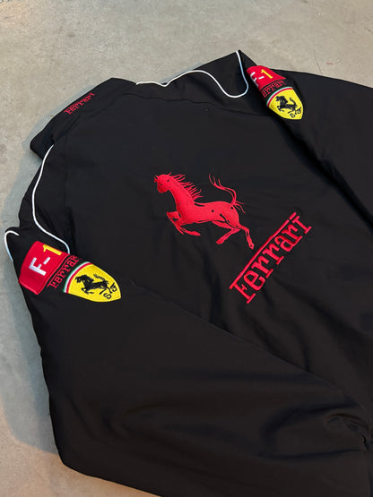 Y2K Unisex Black and Red Ferrari Racing Jacket