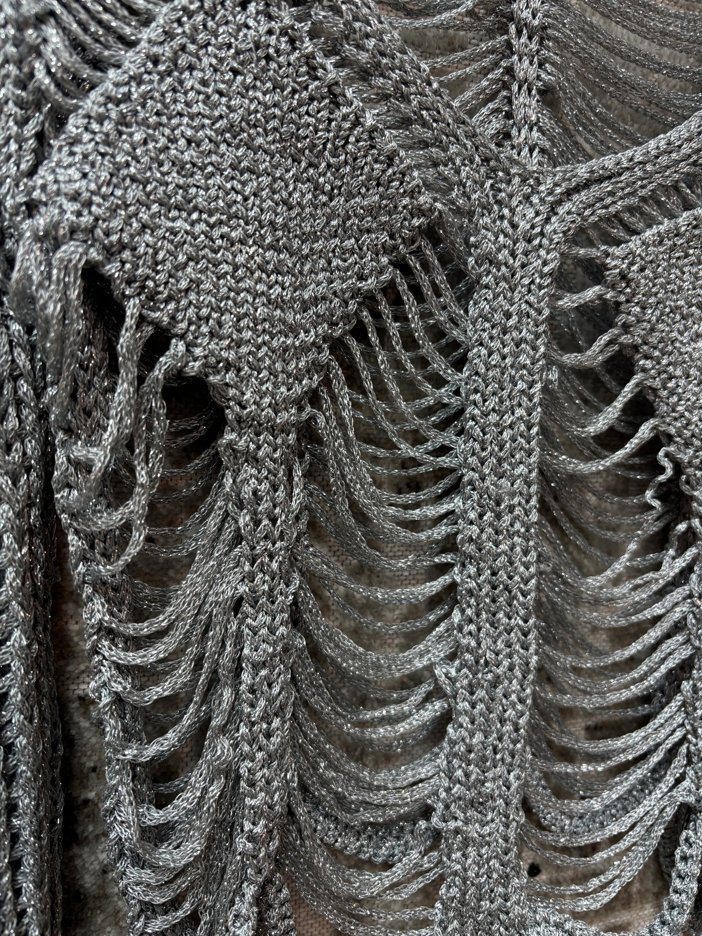 Womens Y2K Miss Sixty Silver Knit Sweater