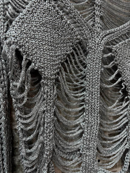 Womens Y2K Miss Sixty Silver Knit Sweater