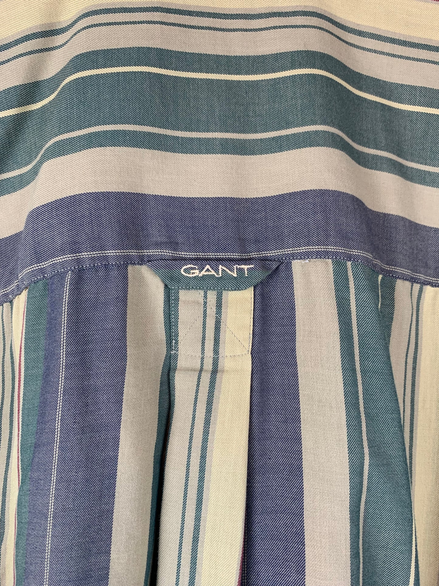 Men's Vintage Green Striped Longsleeve Shirt by GANT