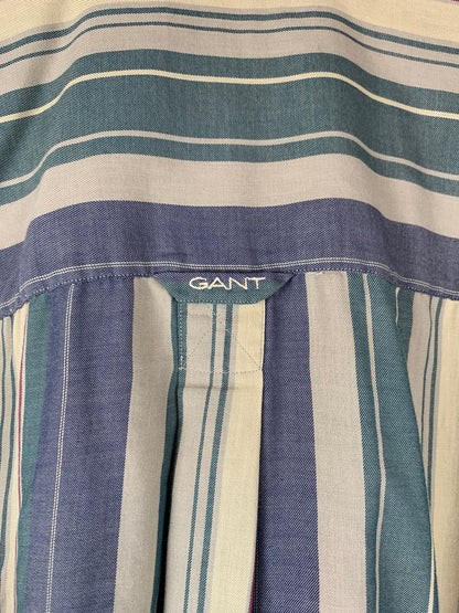 Men's Vintage Green Striped Longsleeve Shirt by GANT