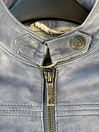 Kids Vintage John Galliano Blue Leather Jacket