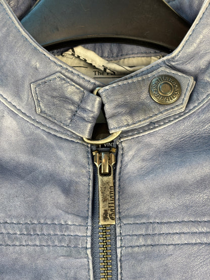 Kids Vintage John Galliano Blue Leather Jacket