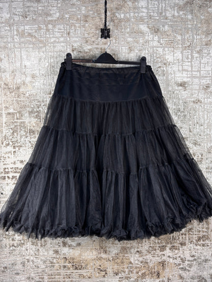 Women's Vintage Hell Bunny Black Tulle Skirt