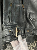 Men's Vintage Hallman Leather Biker Jacket Autographed by Udo & Stefan Kaufmann of Accept