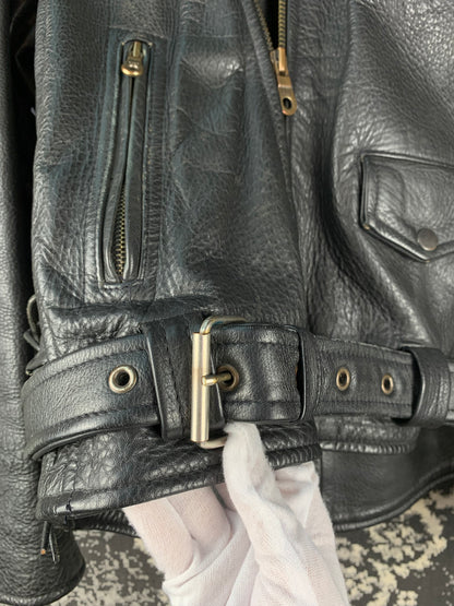 Men's Vintage Hallman Leather Biker Jacket Autographed by Udo & Stefan Kaufmann of Accept