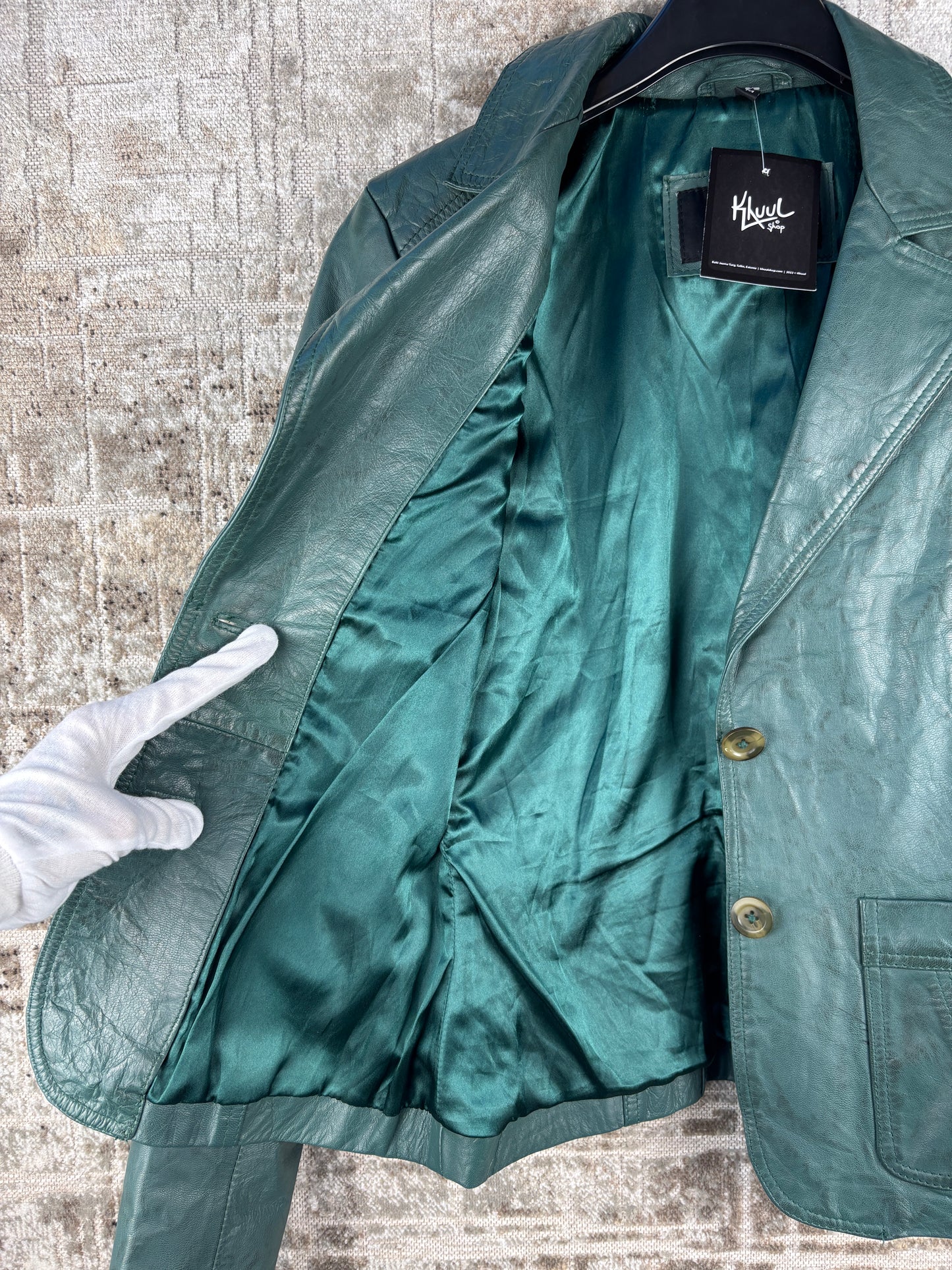 Women's Vintage Green Leather Jacket