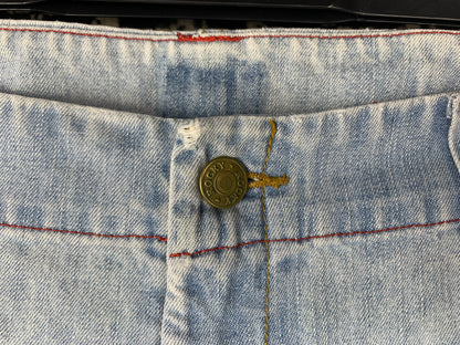 Unisex Vintage Light Blue Capri Jeans