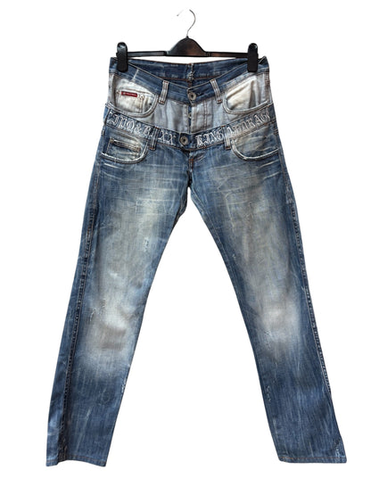 Mens Y2K Cipo And Baxx Blue Layered Jeans