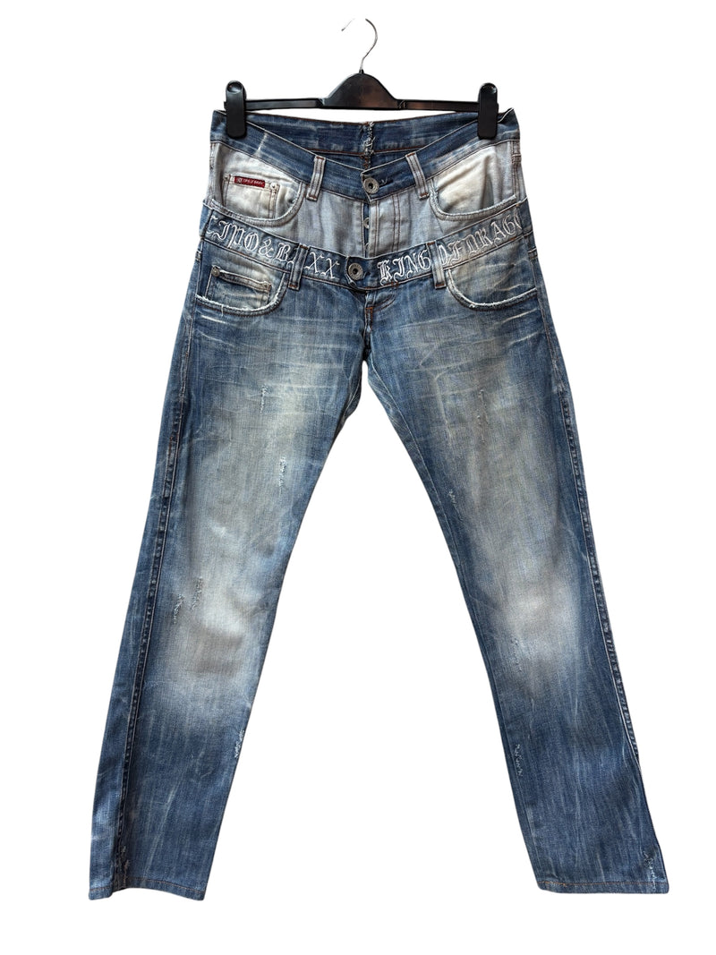 Mens Y2K Cipo And Baxx Blue Layered Jeans